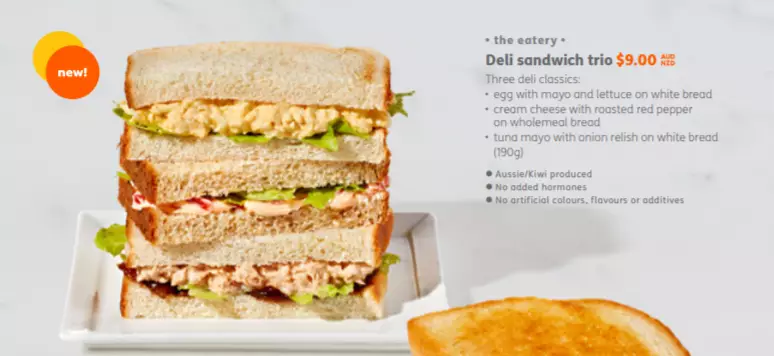 How the sandwiches should have looked according to the Jetstar menu.