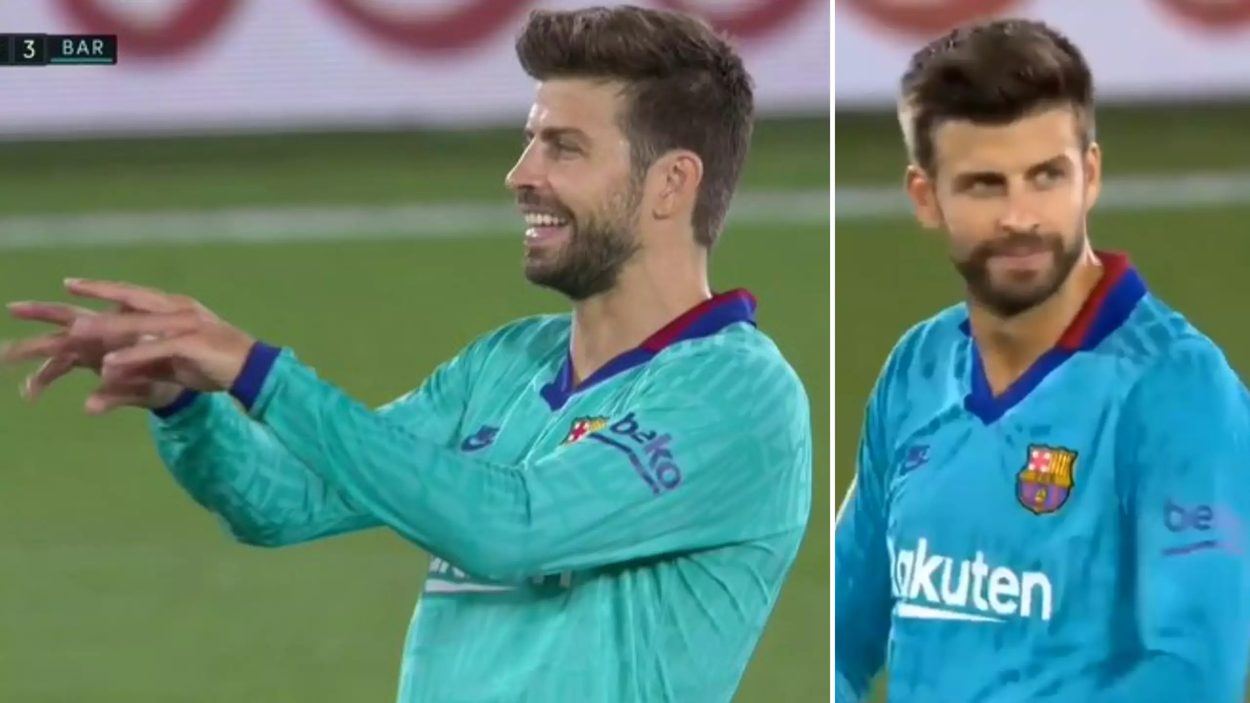 Gerard Pique Makes Controversial VAR Gesture After Lionel Messi's Disallowed Goal Vs Villarreal