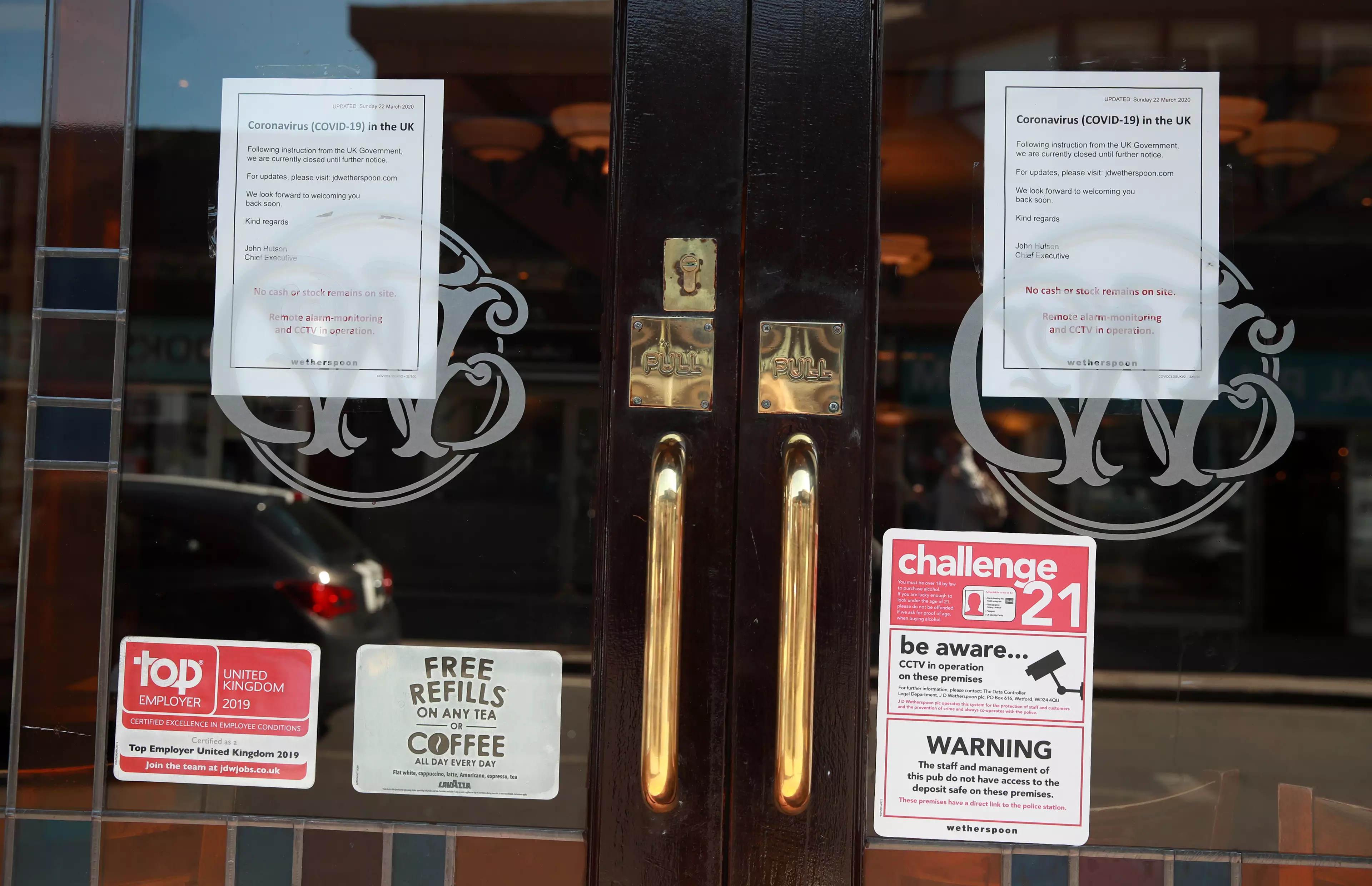 All Wetherspoon's pubs are currently closed due to coronavirus lockdown measures.