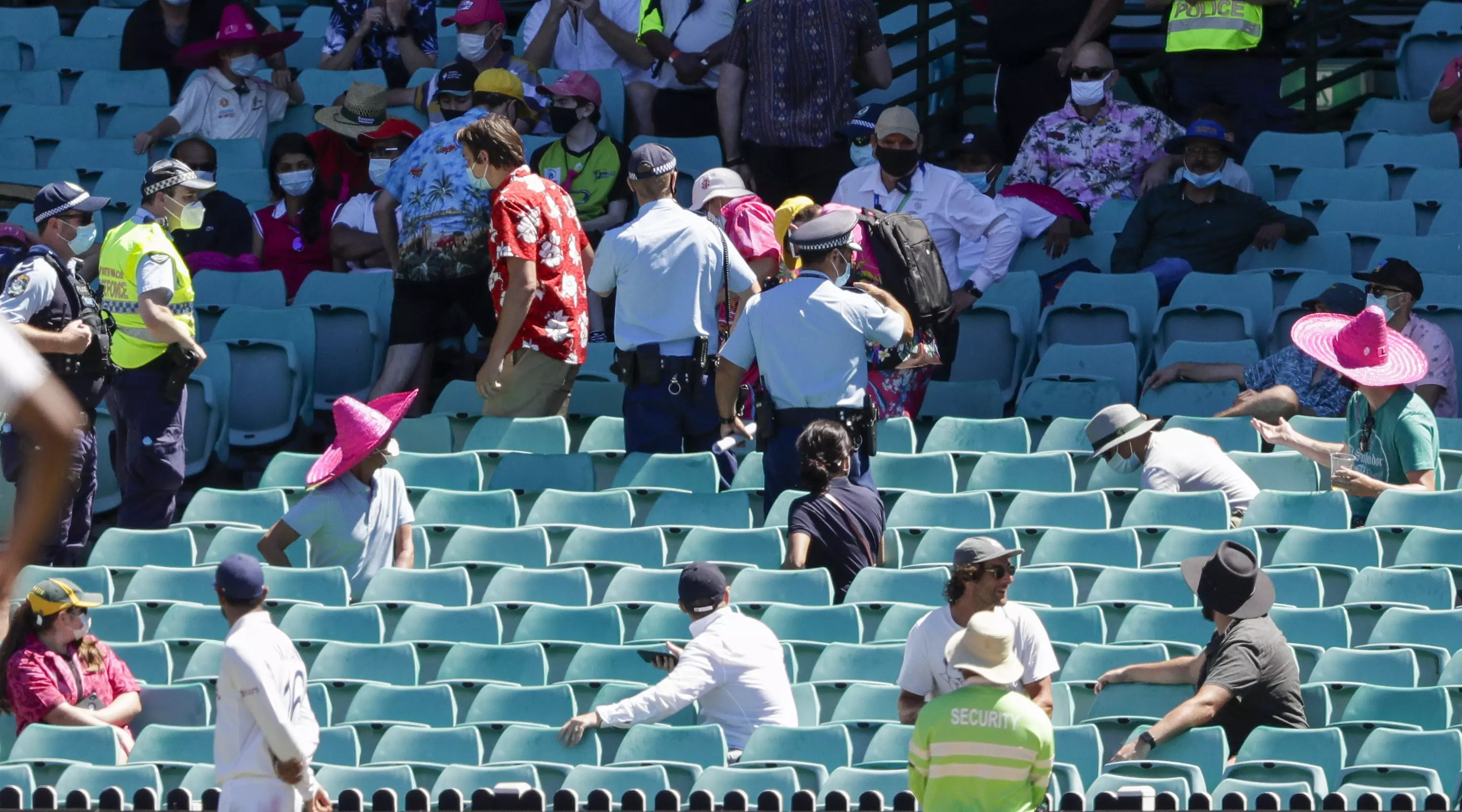Police escorted fans out of the SCG.