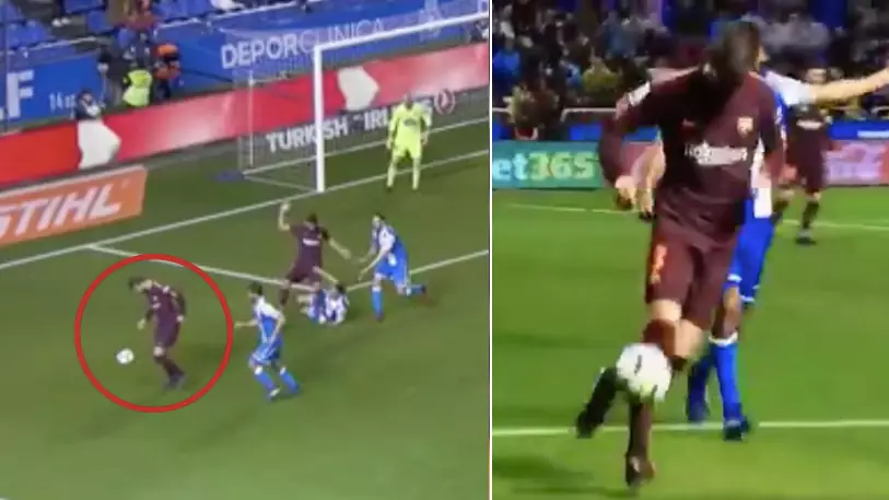 Gerard Pique Casually Performs Seven Keepy-Ups In A Row Against Deportivo
