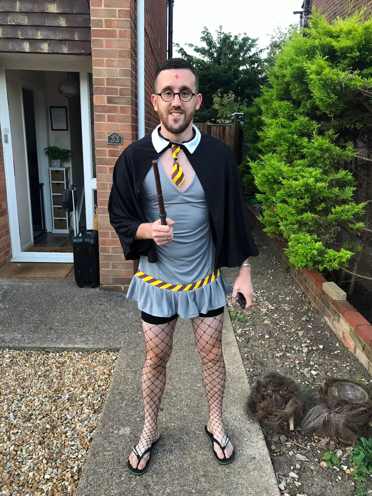 The group also dressed Liam up as Harry Potter.