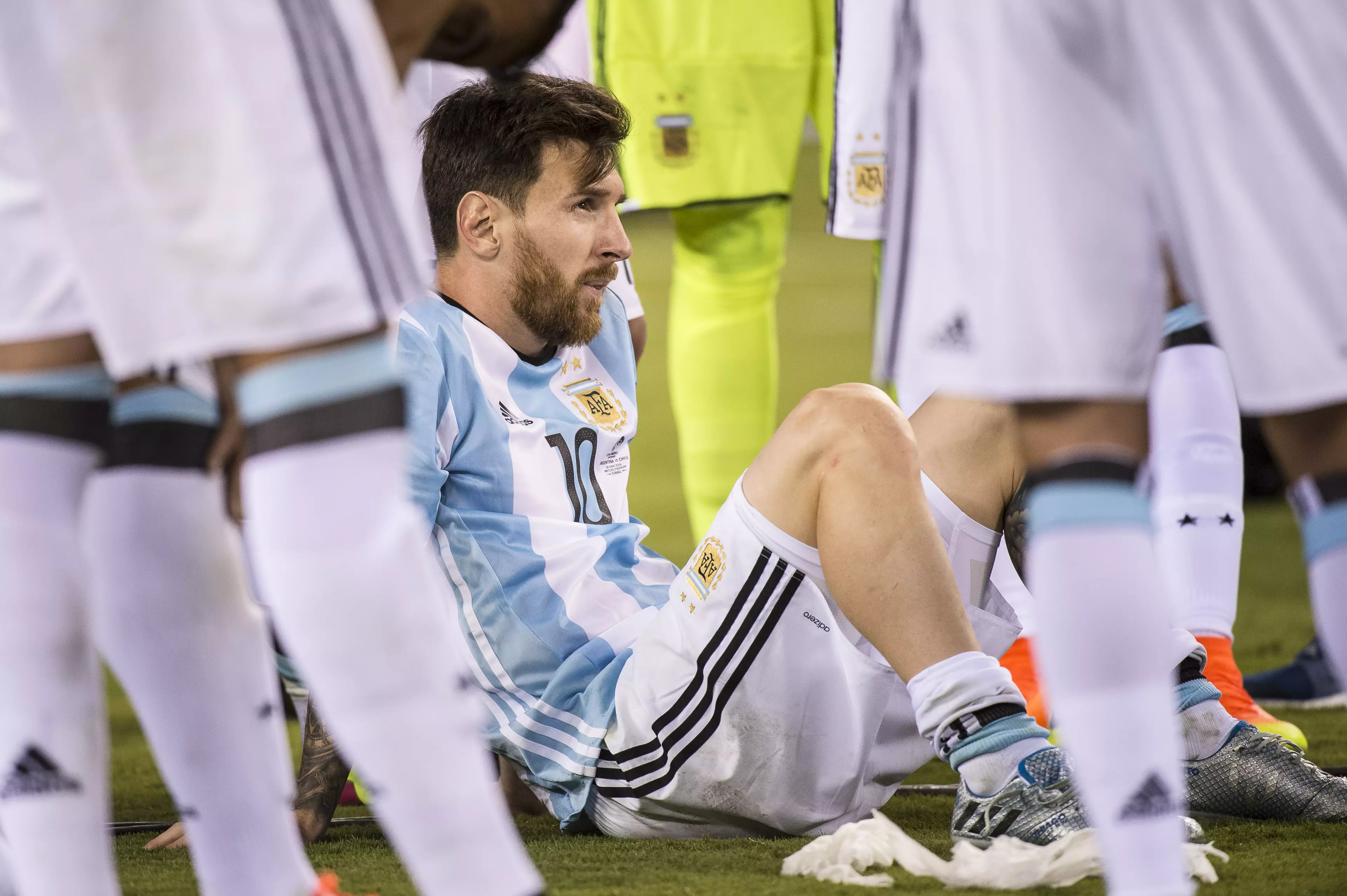 The loss to Chile really hurt Messi. Image: PA Images