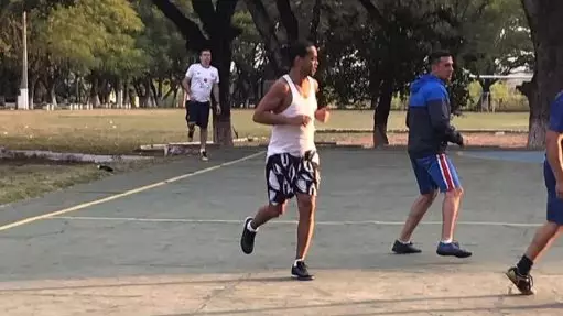 Ronaldinho Shows Off His Skills In Paraguayan Prison Football Tournament 