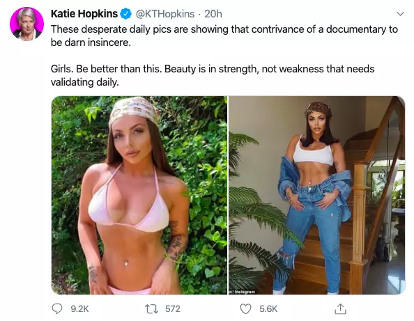 Katie Hopkins targeted Jesy on Twitter (
