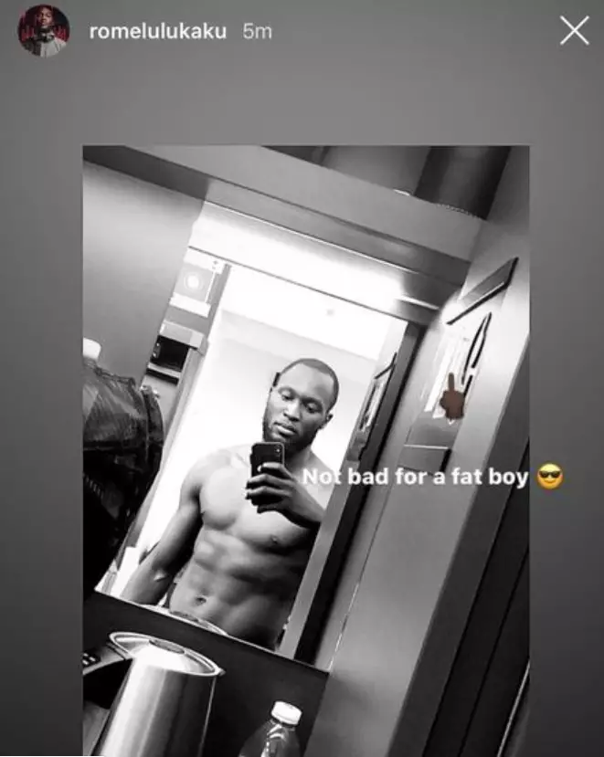 Romelu Lukaku posted this topless photo after he was accused of being overweight