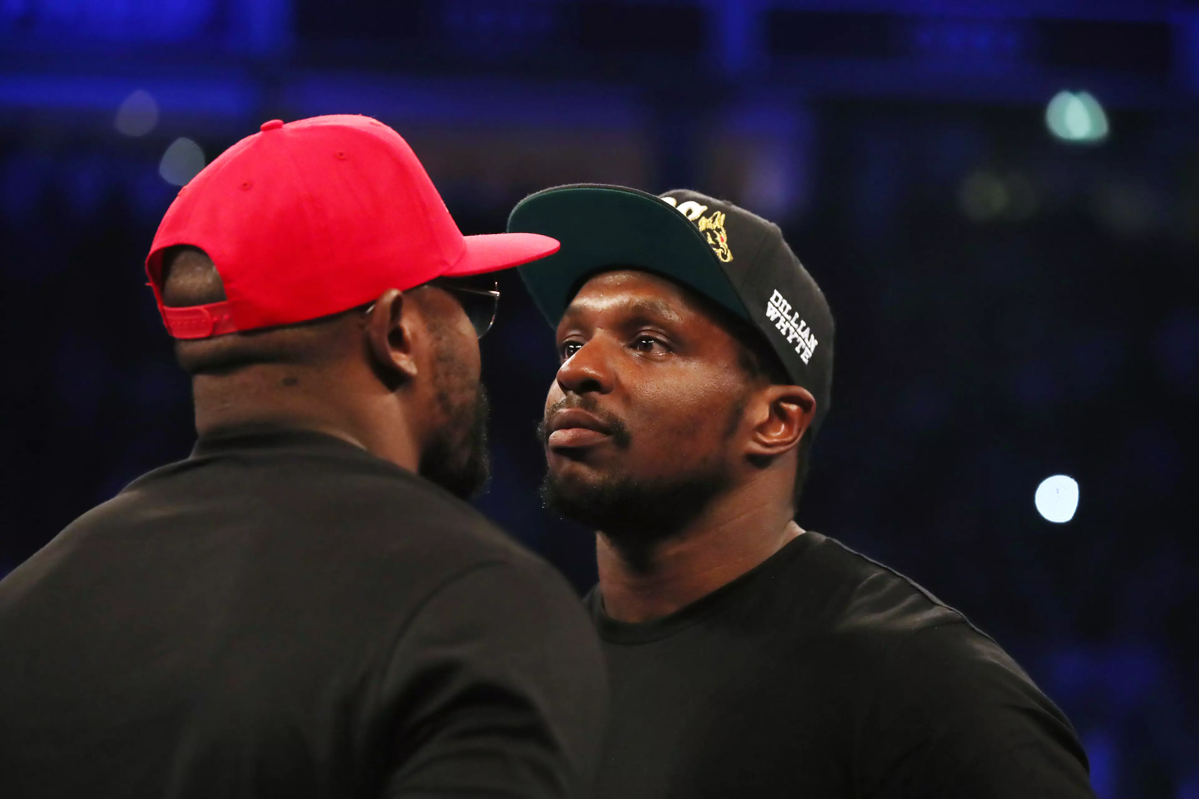 Whyte and Dereck Chisora square up. Image: PA Images