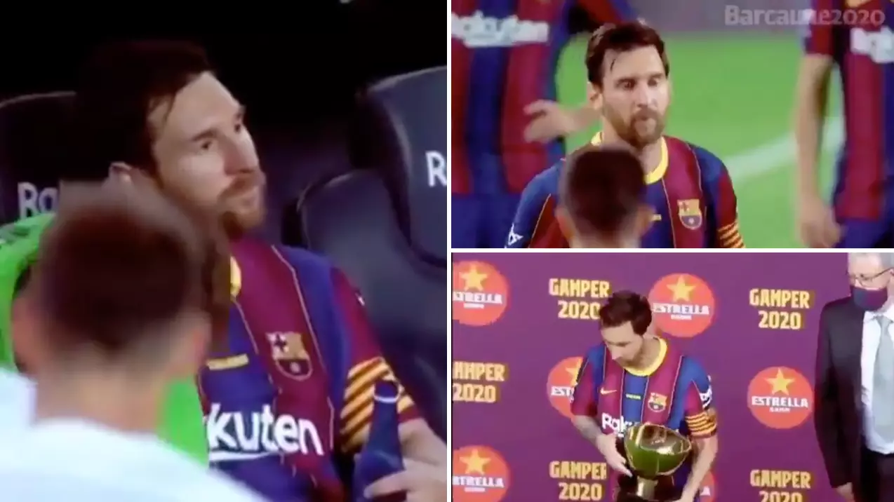 Lionel Messi's Reaction After Winning The Joan Gamper Trophy Is Just Sad To Watch 