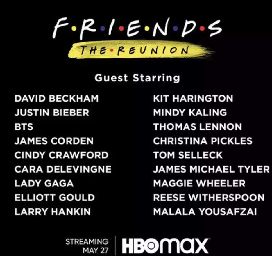 The full list of A Listers talking about Friends at the reunion (