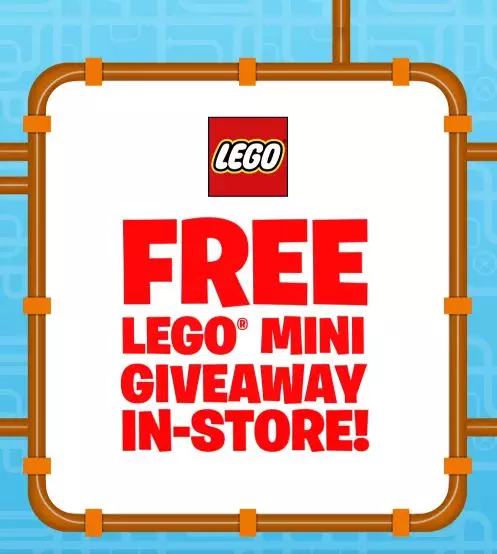 The LEGO giveaway begins at 9am on Saturday.