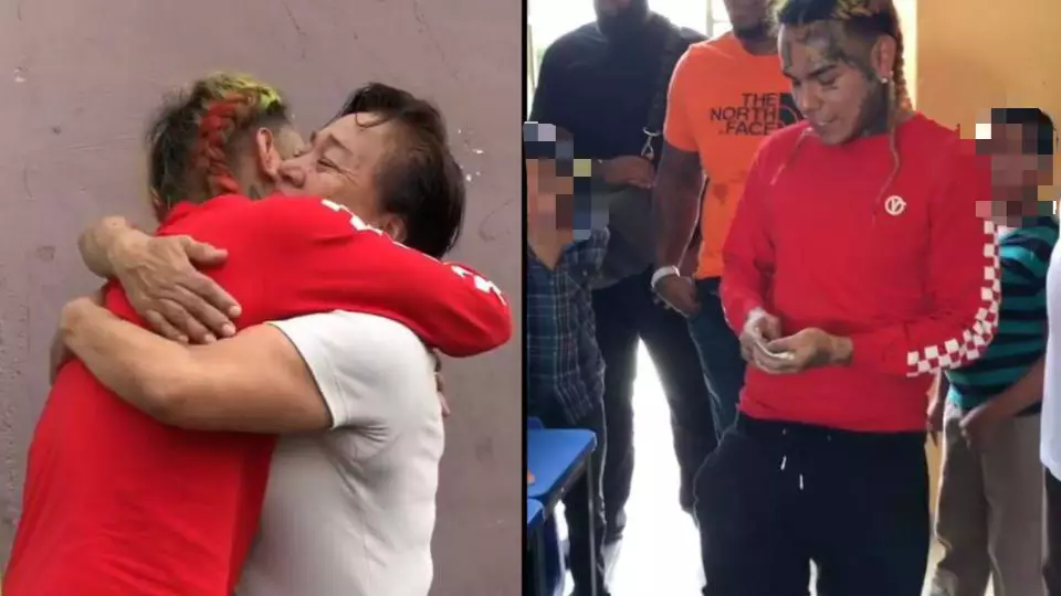 Tekashi69 Meets Family In Mexico For First Time, Gives Out Stacks Of Cash To Locals