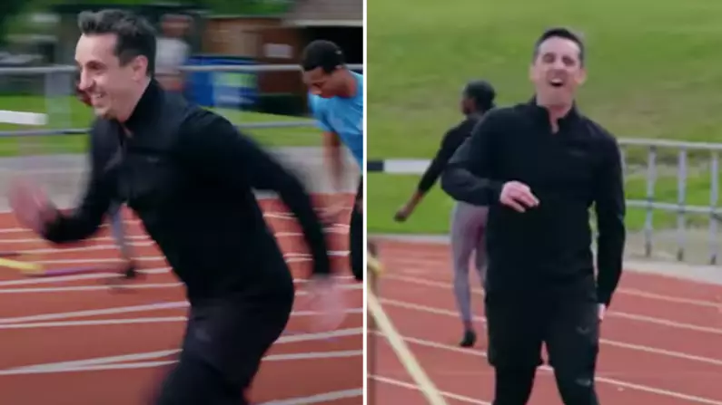 Gary Neville Pulled His Hamstring In Race Against World Champion Sprinter