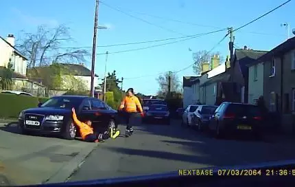 The incident was caught was on a dashcam.