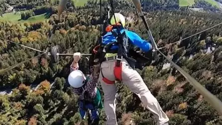 First Time Hang-Glider Clings On For Dear Life As Flight Goes Wrong