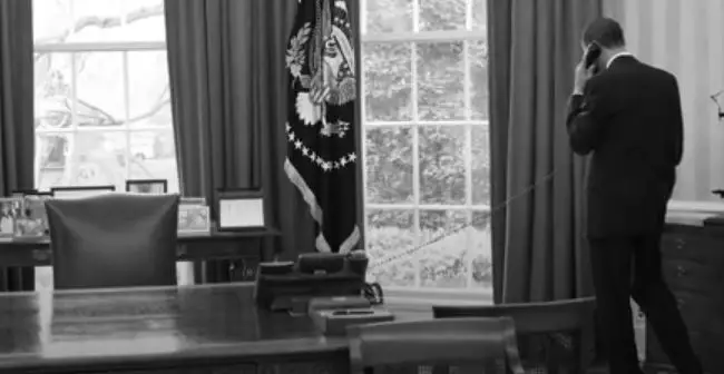 Barack Obama in the Oval Office.