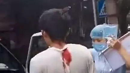 Man With A Knife In His Skull Picked Up By Ambulance