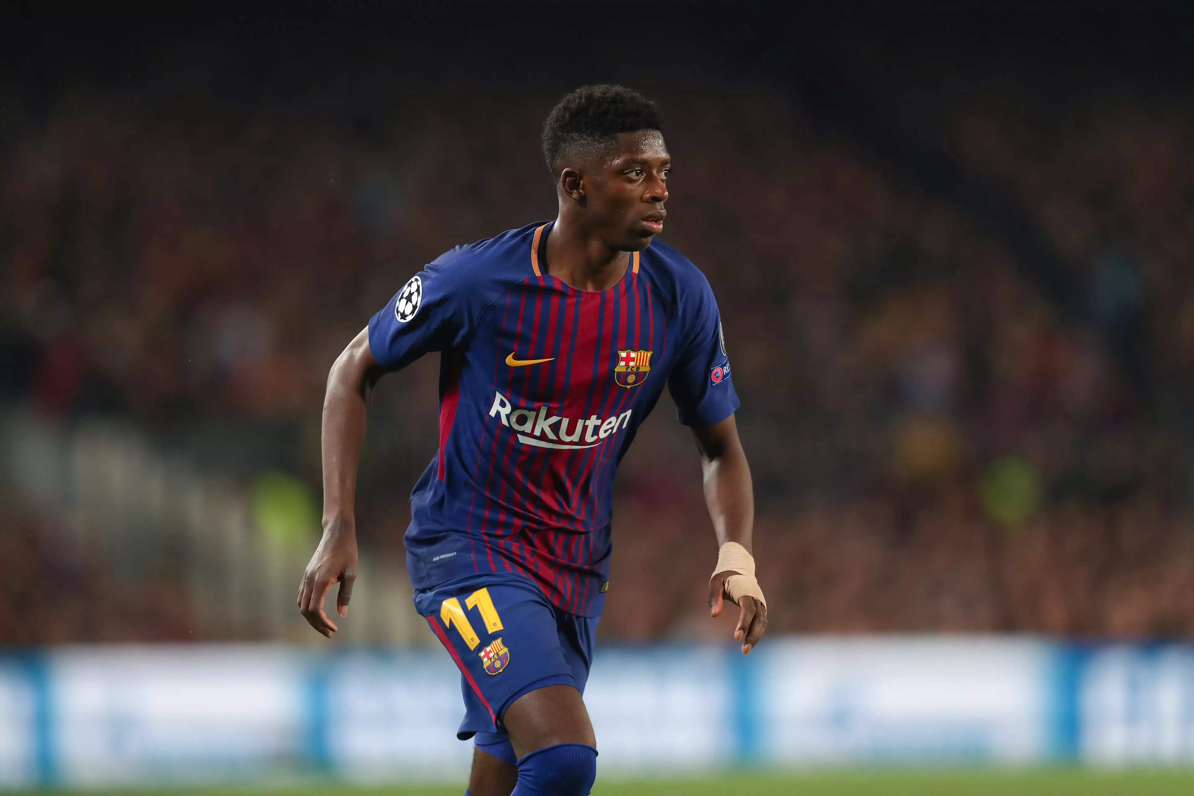 Dembele in action for Barcelona. Image: PA