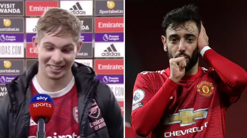 Emile Smith Rowe Says He Looks Up To Bruno Fernandes In Refreshingly Honest Post-Match Interview