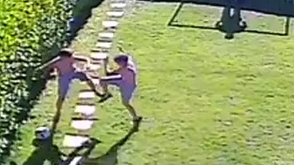 Garden Kickabout Ends In Chaos As Brothers Start Scrapping