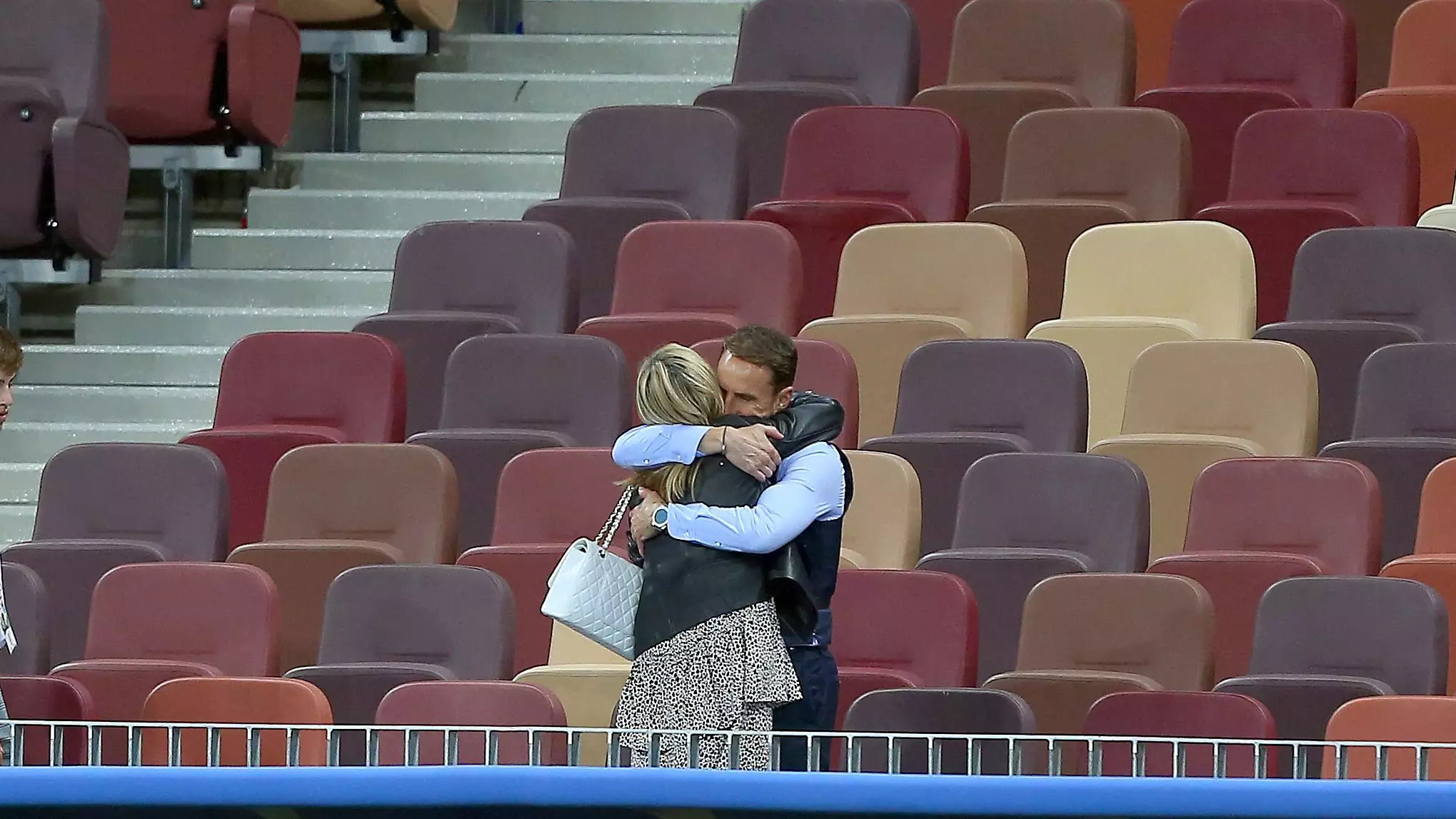 Gareth Southgate Comforted By His Wife In Empty World Cup Stadium