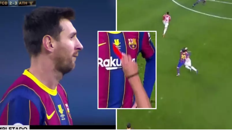 Lionel Messi Sent Off The For The First Time In His Barcelona Career As They Lose Spanish Super Cup Final