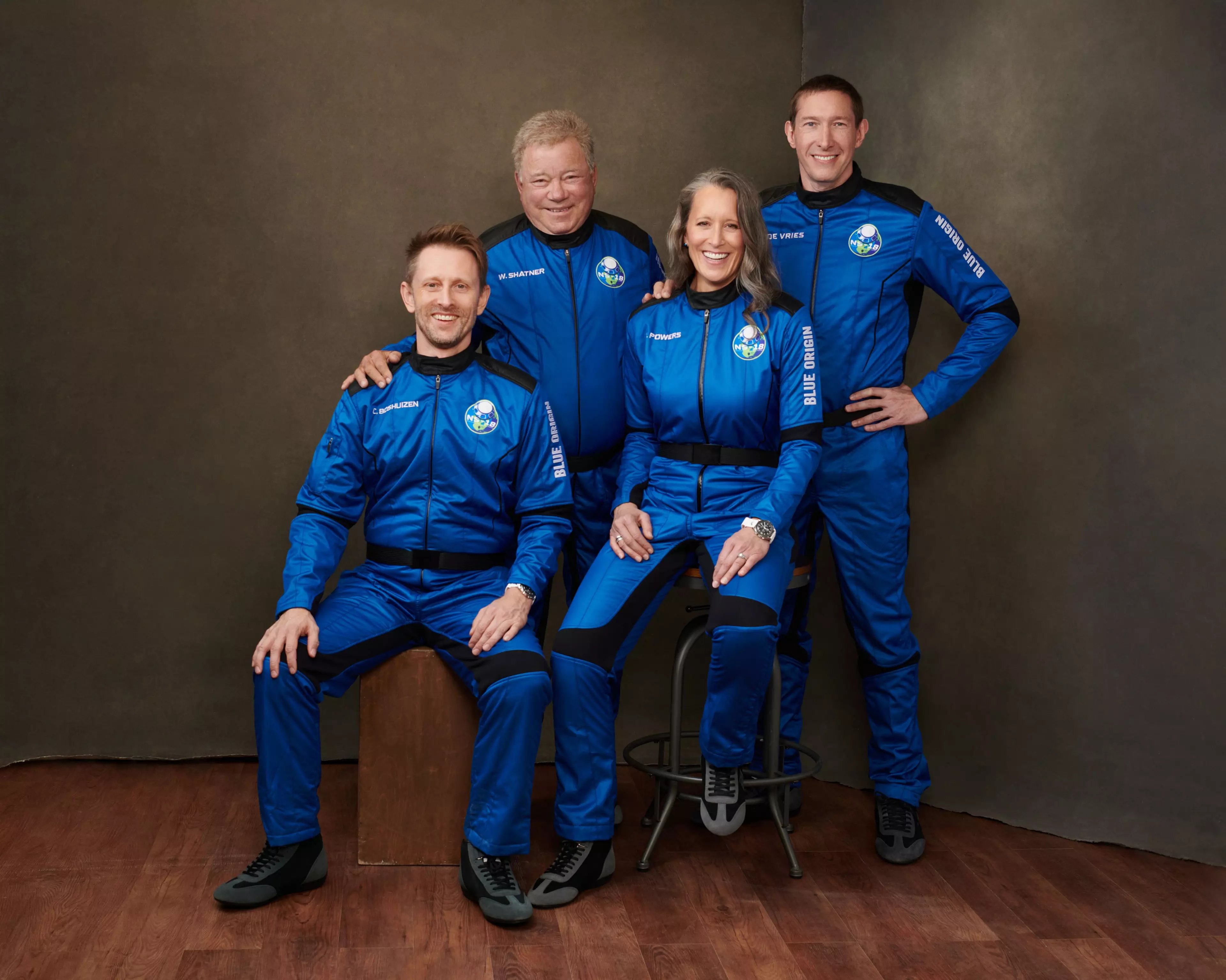 Shatner with crewmates Audrey Powers, Chris Boshuizen and Glen de Vries.