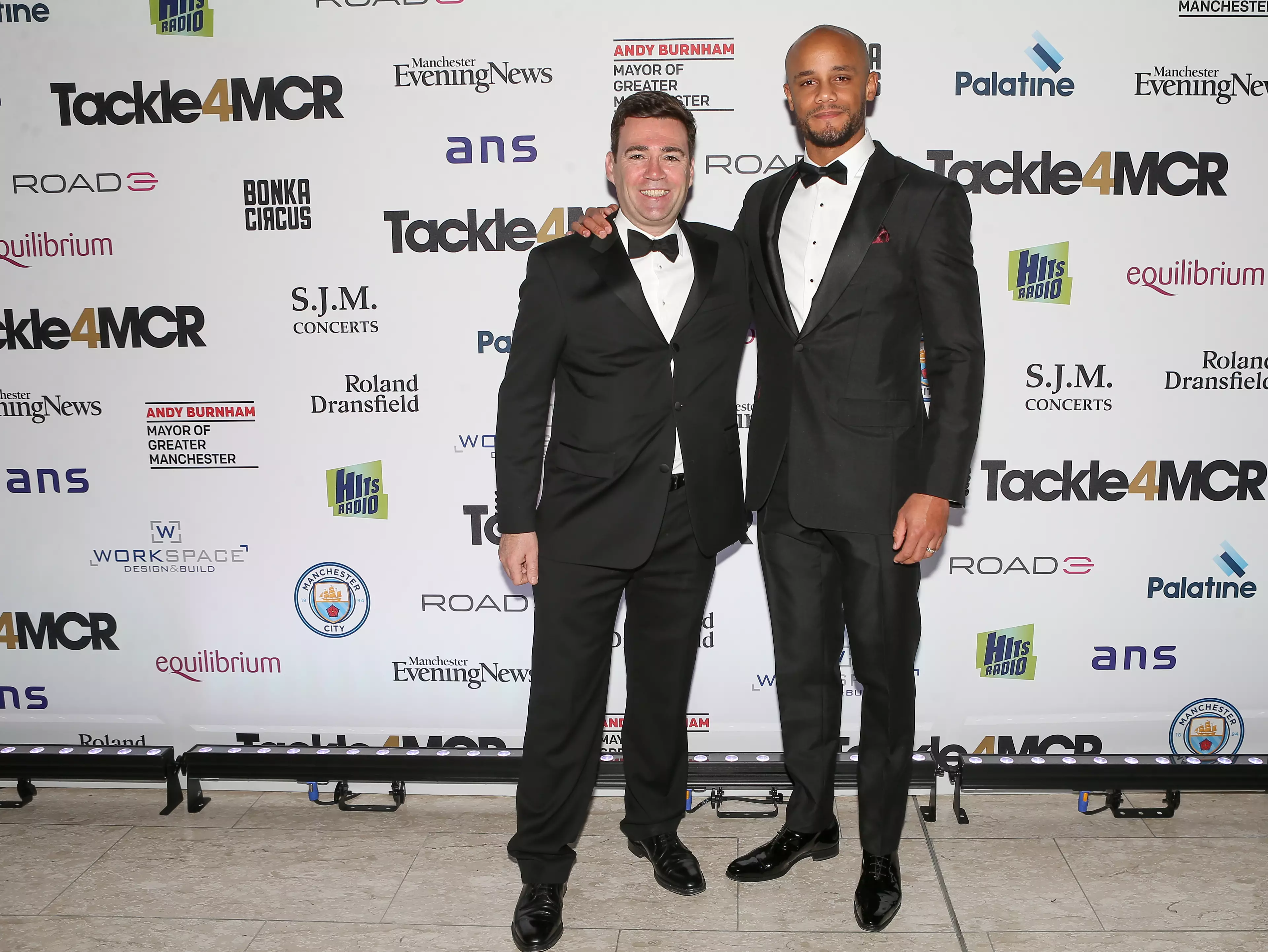 Kompany with Mayor of Greater Manchester Andy Burnham. Image: PA Images