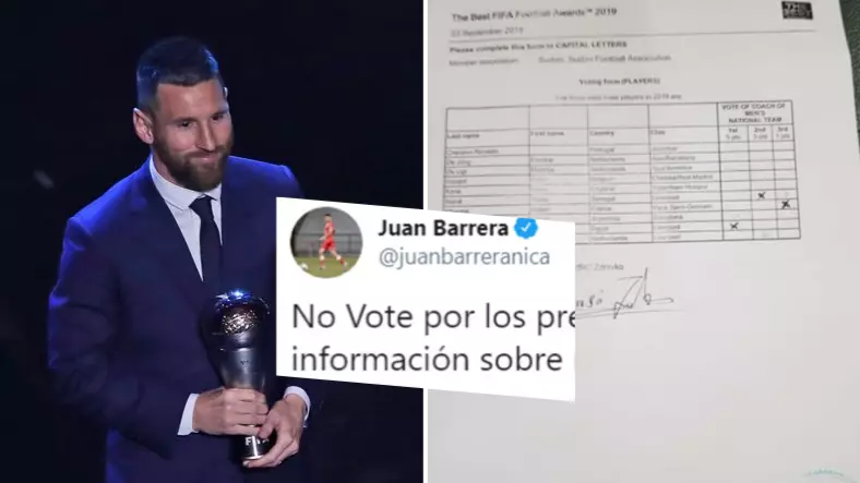 FIFA Deny Corruption In Awards Voting After Player Says He Didn't Vote For Lionel Messi