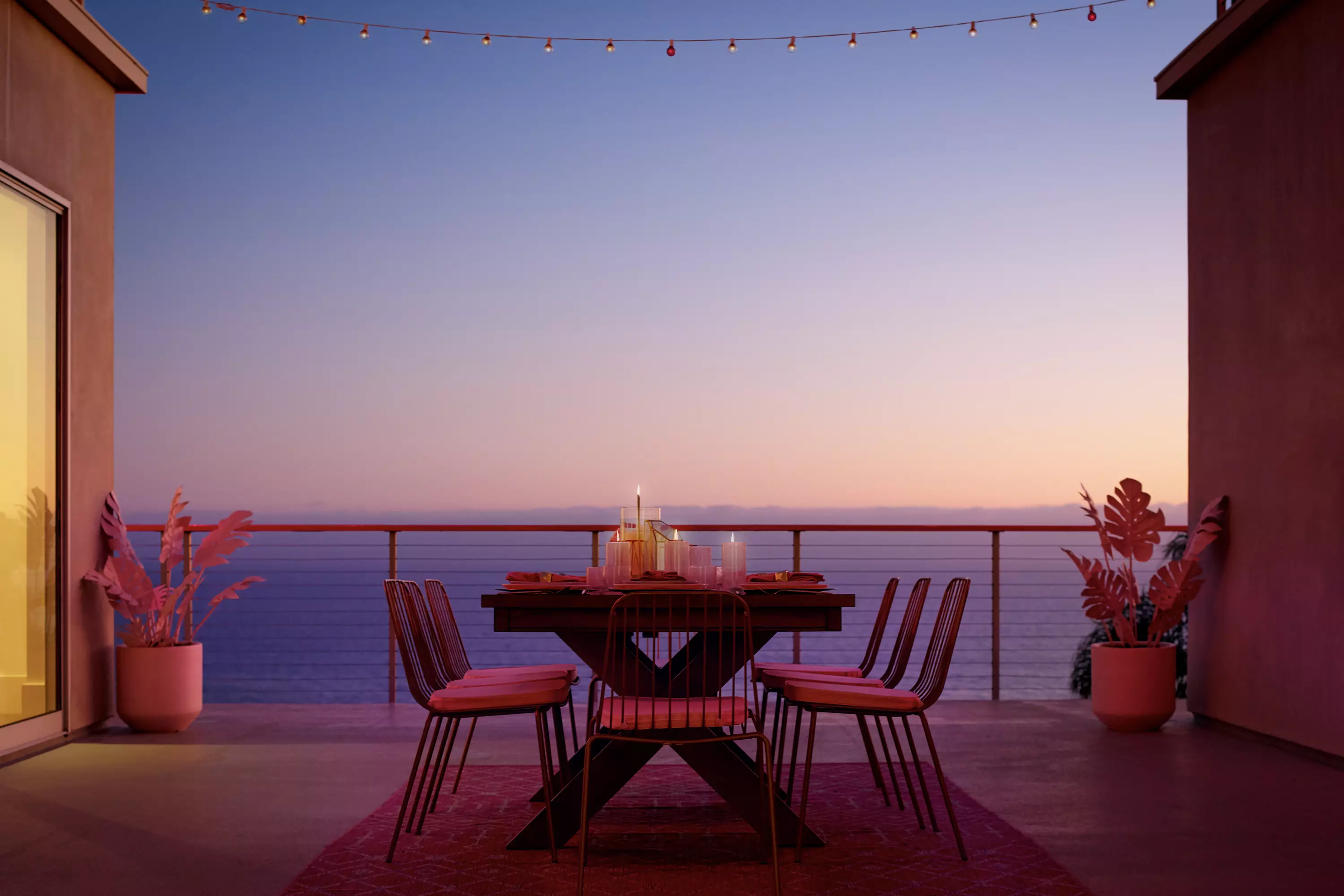 You and your friends can enjoy dinner on the terrace with incredible sunsets promised. (