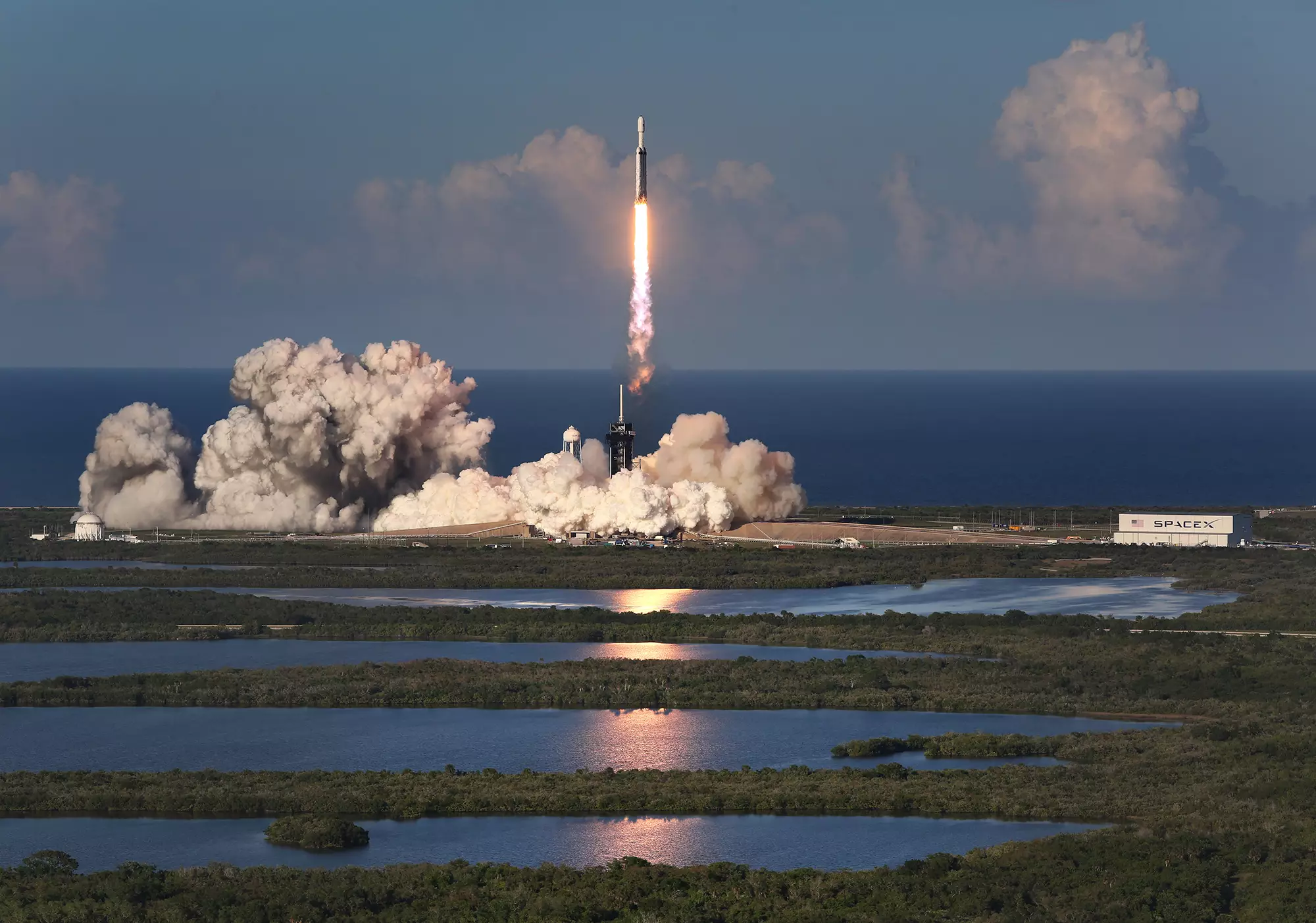 SpaceX tests one of their Falcon 9 rockets.