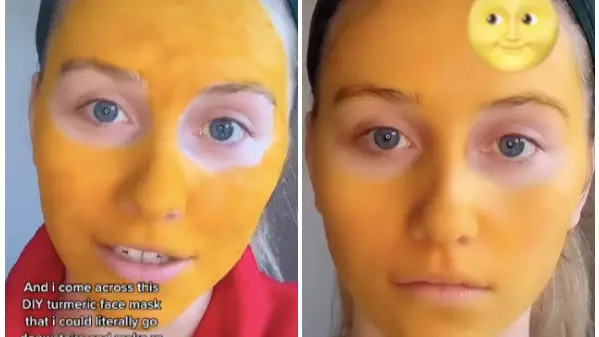 Woman's Face Goes Yellow After She Wears Turmeric Face Mask