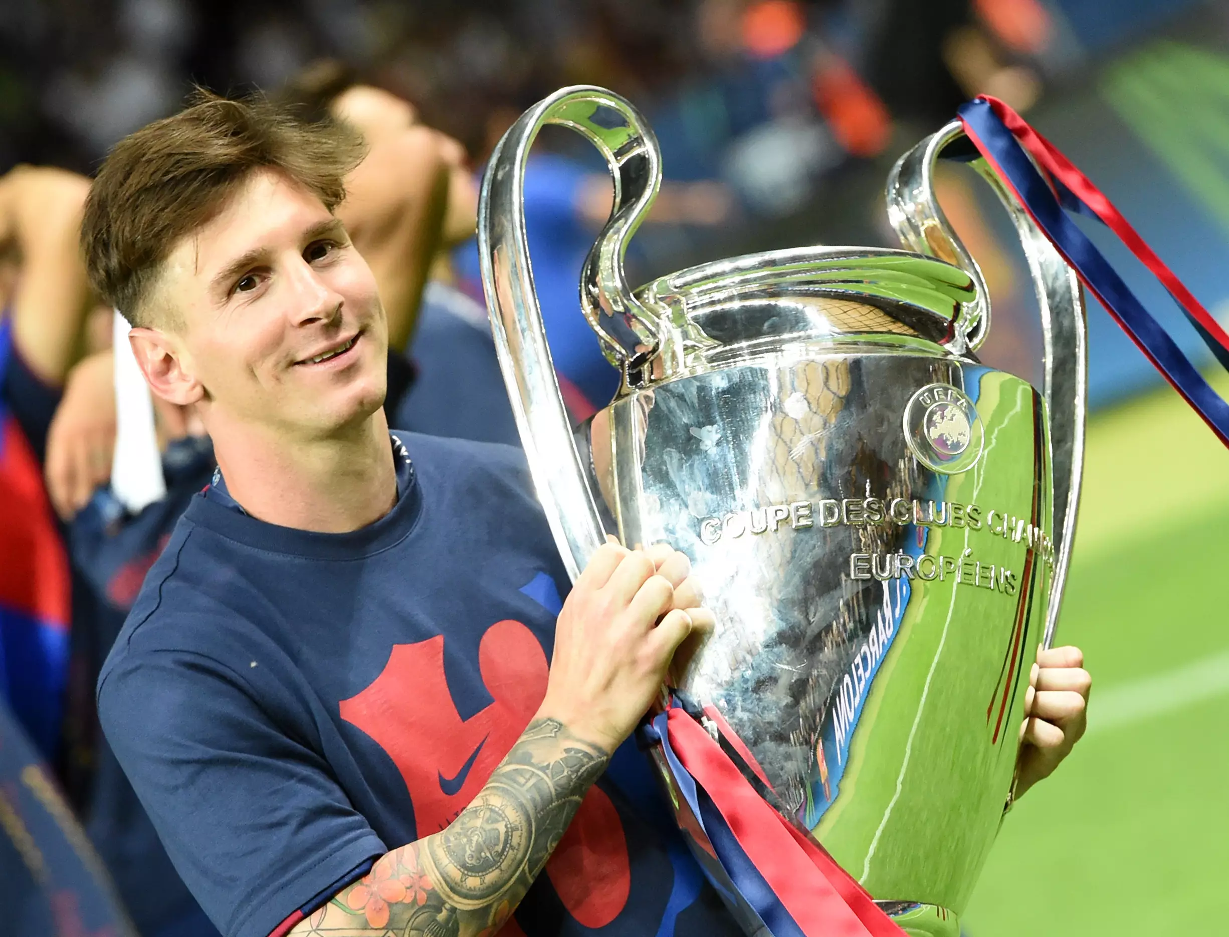It's been four years since Messi got his hands on the Champions League trophy. Image: PA Images