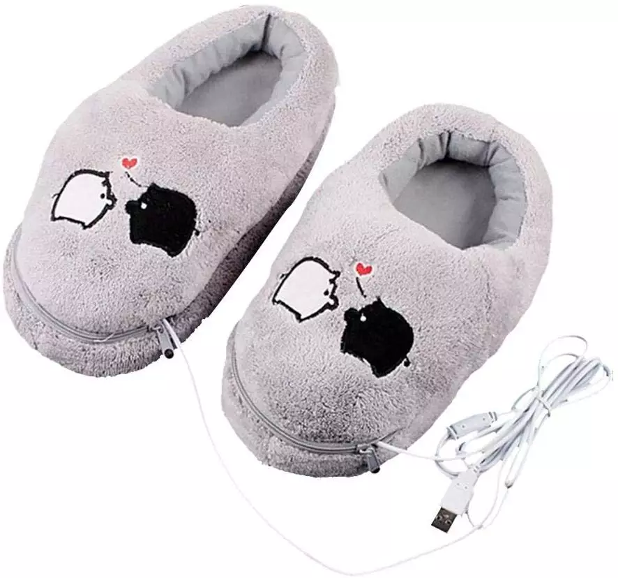 Amazon is also selling cute heated slippers, too (