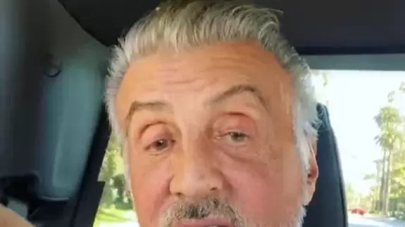 Sylvester Stallone Shows Off Full Head Of Grey Hair 