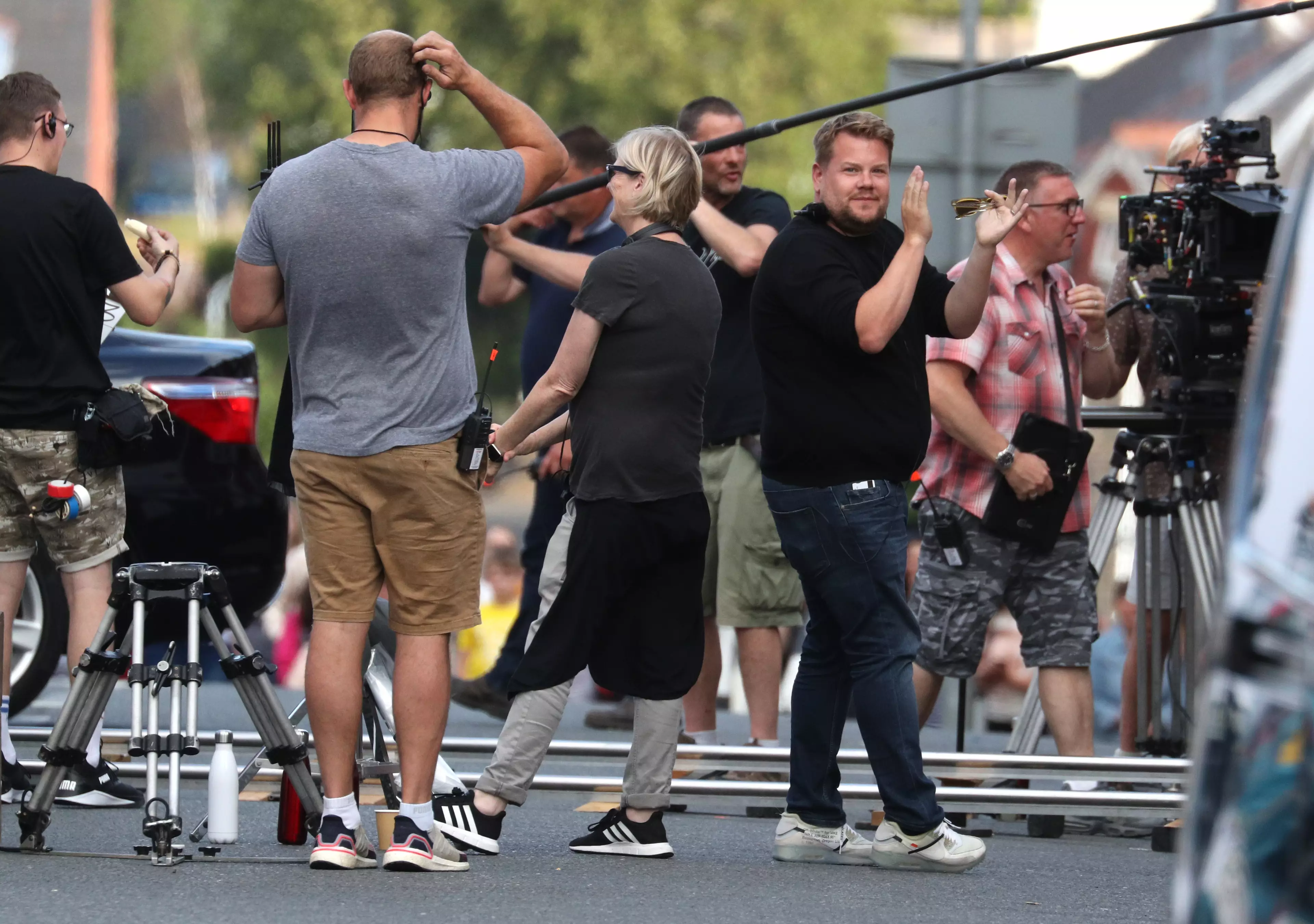 James Corden on the set of the Christmas special in July. (