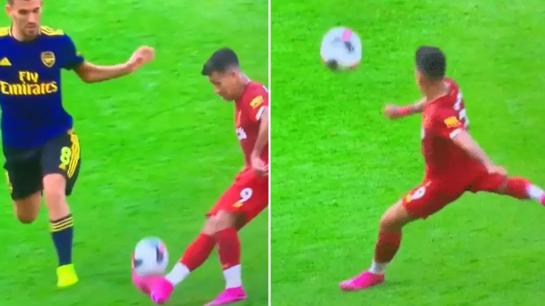 Roberto Firmino Flicks Ball Over Dani Ceballos To Set Himself Up 