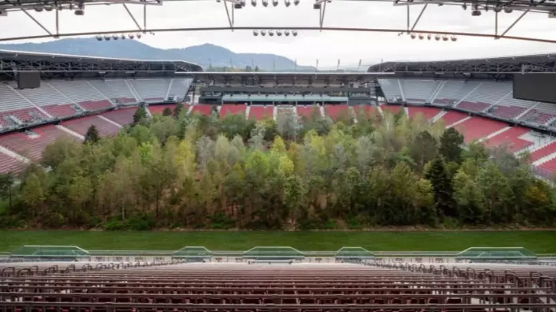 A Football Stadium In Austria Has Been Turned Into A Forest