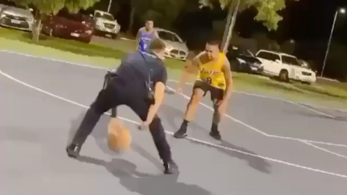 On-Duty South Australian Cop Goes Viral For Schooling Basketballers