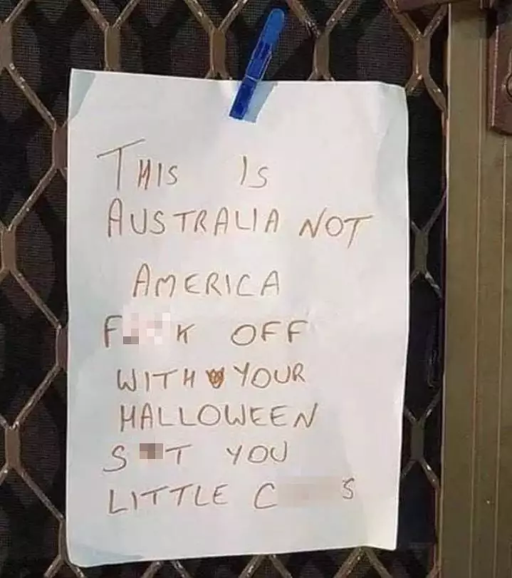 One sign in Australia.