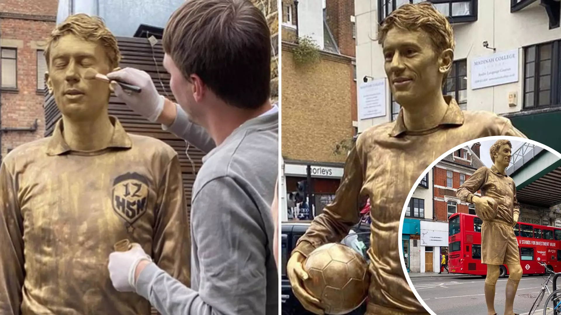 Man Painted In Gold And Becomes A Human Trophy After Losing Bet In Fantasy Football