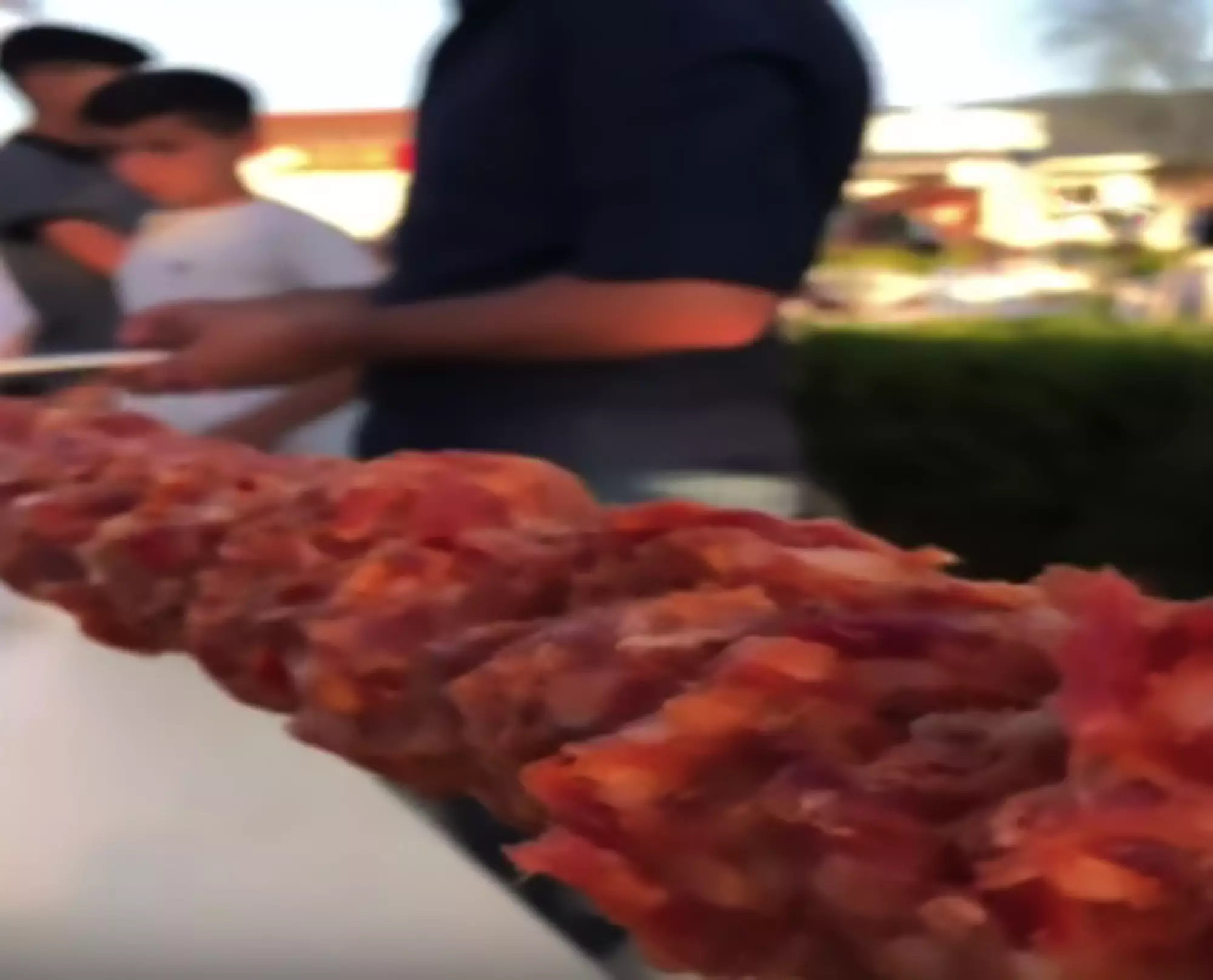 A kebab shop owner made a 60m-long kebab for his son's wedding.