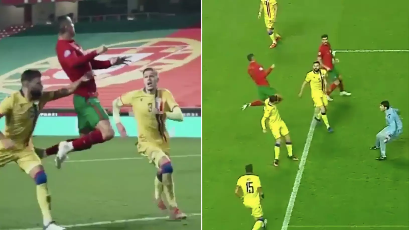Slow Motion Footage Shows Cristiano Ronaldo's Unparalleled Hang-Time Against Andorra