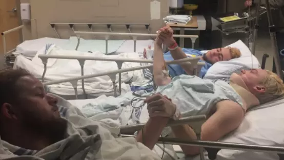 Survivors Of Crash That Killed 14 Photographed Holding Hands From Hospital Bed 