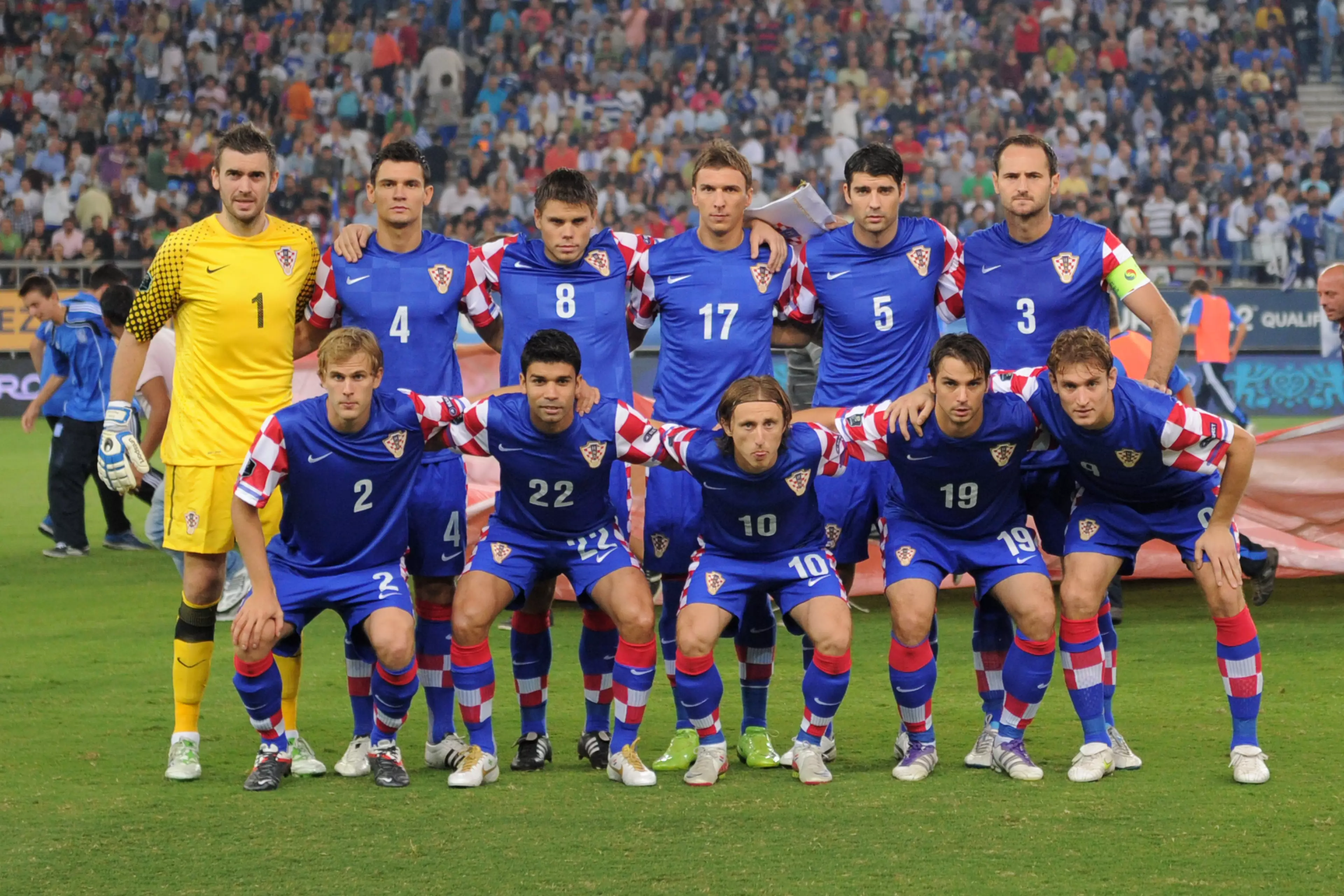 Croatia line up for an international fixture. Image: PA
