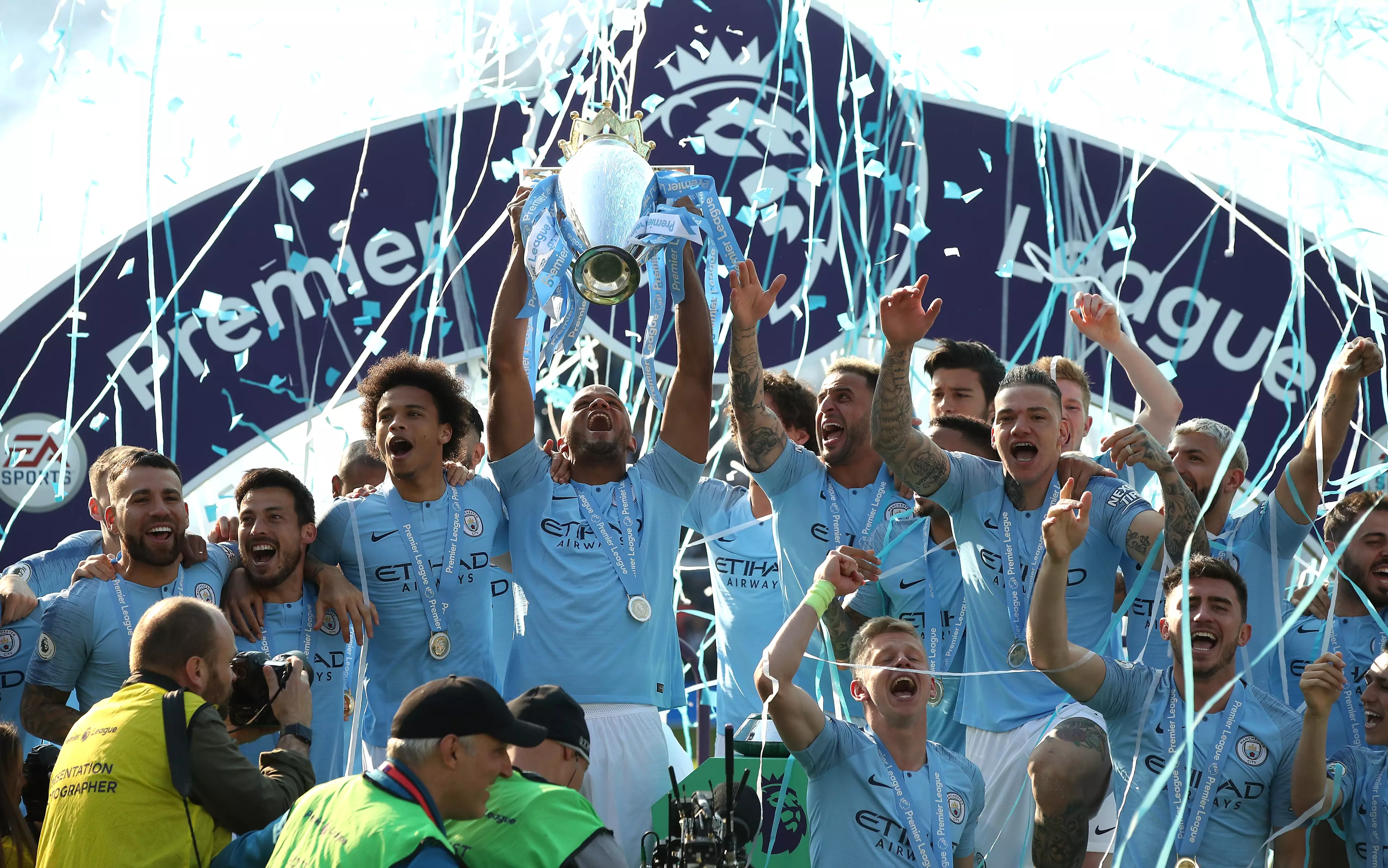 City are set to win their third consecutive Premier League trophy. (Image
