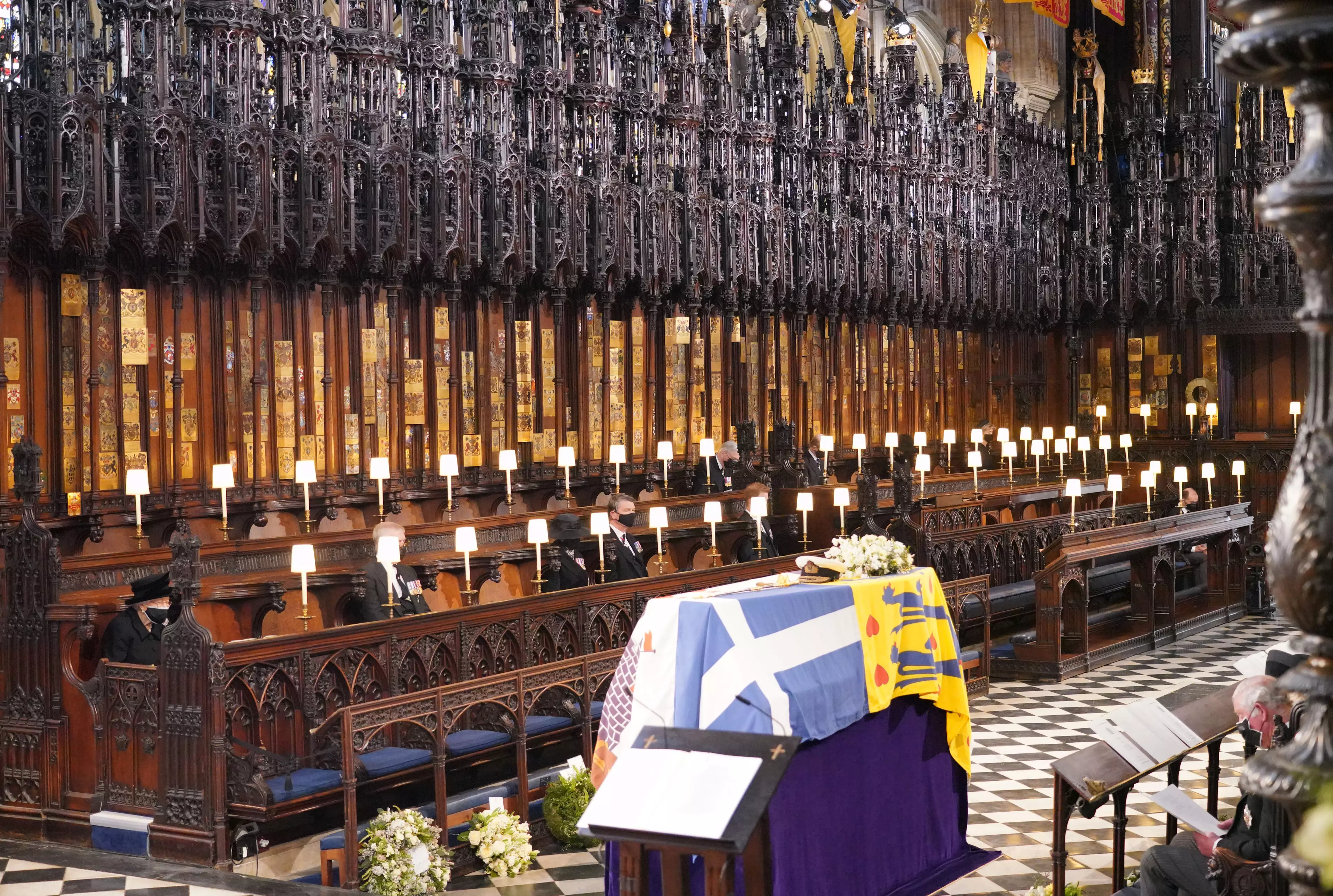 Prince Philip's funeral service at St George's Chapel.