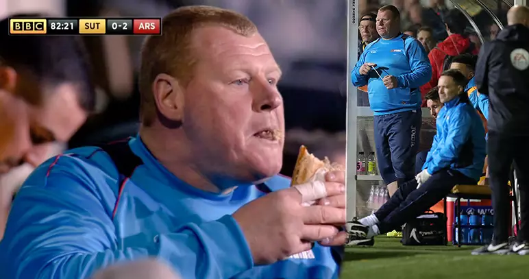 Sutton United's Now Legendary Reserve Keeper Responds To Pitchside Pie Eating