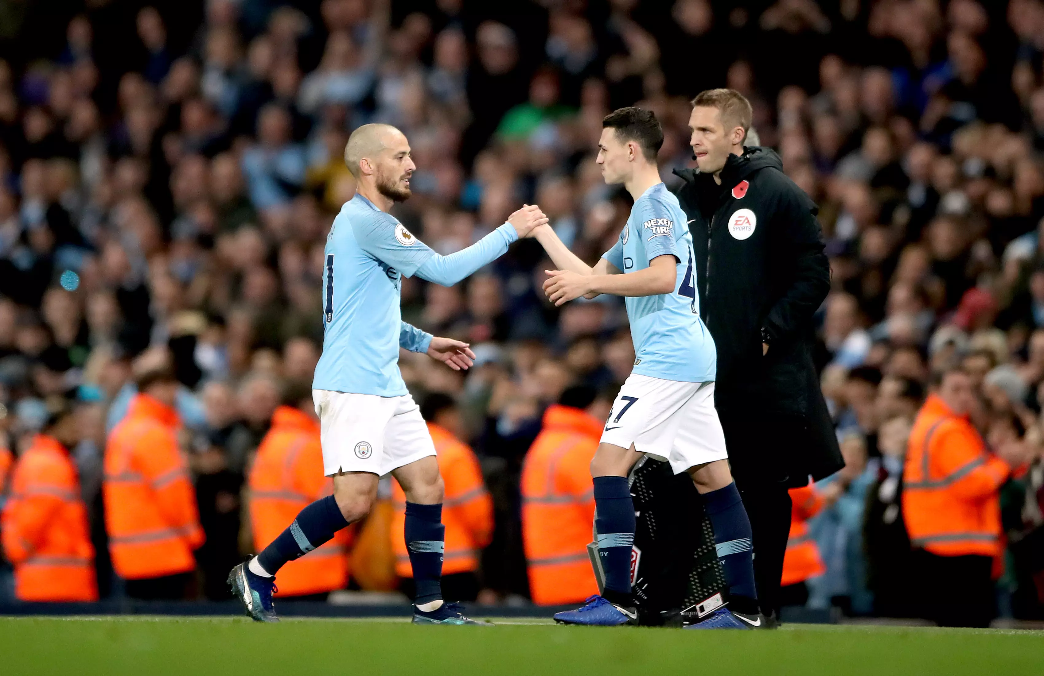 Foden replaced the magnificent David Silva. Image: PA Images