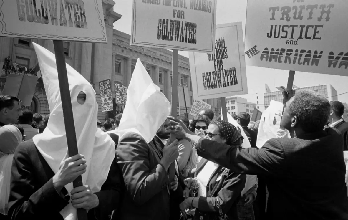 A photo of KKK members in 1964.