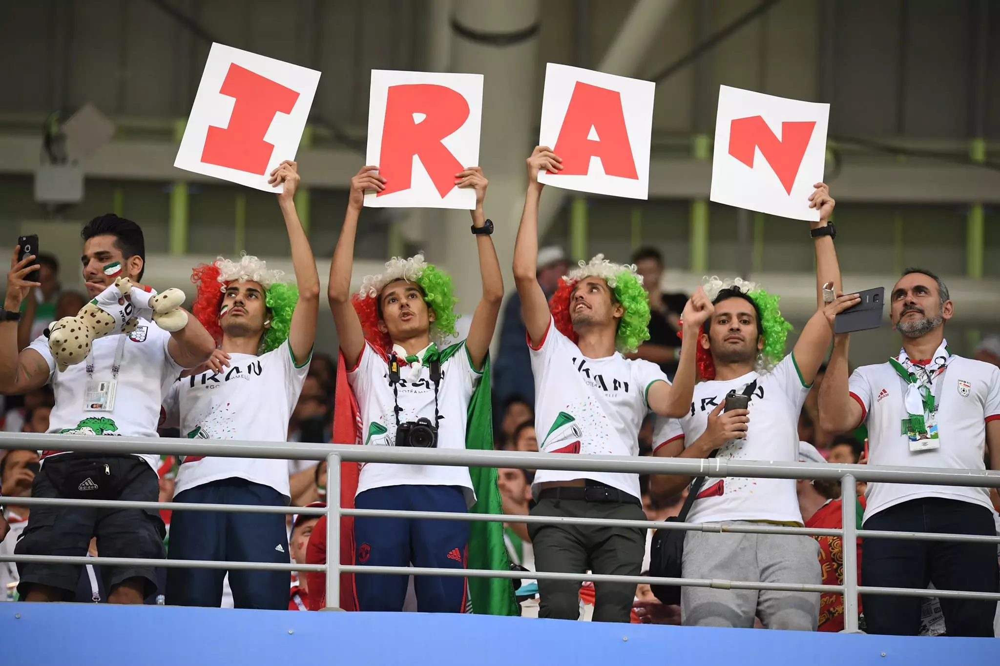Iran fans at the World Cup. Image: PA